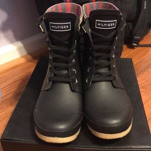 Tommy Hilfiger rain boots.